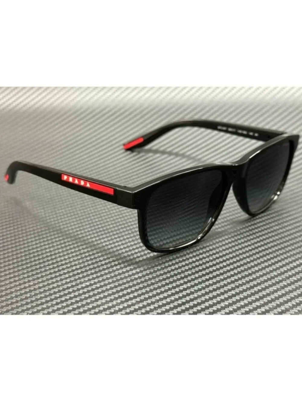 New Prada Linea Rossa Men Black Sunglasses 56-17-145